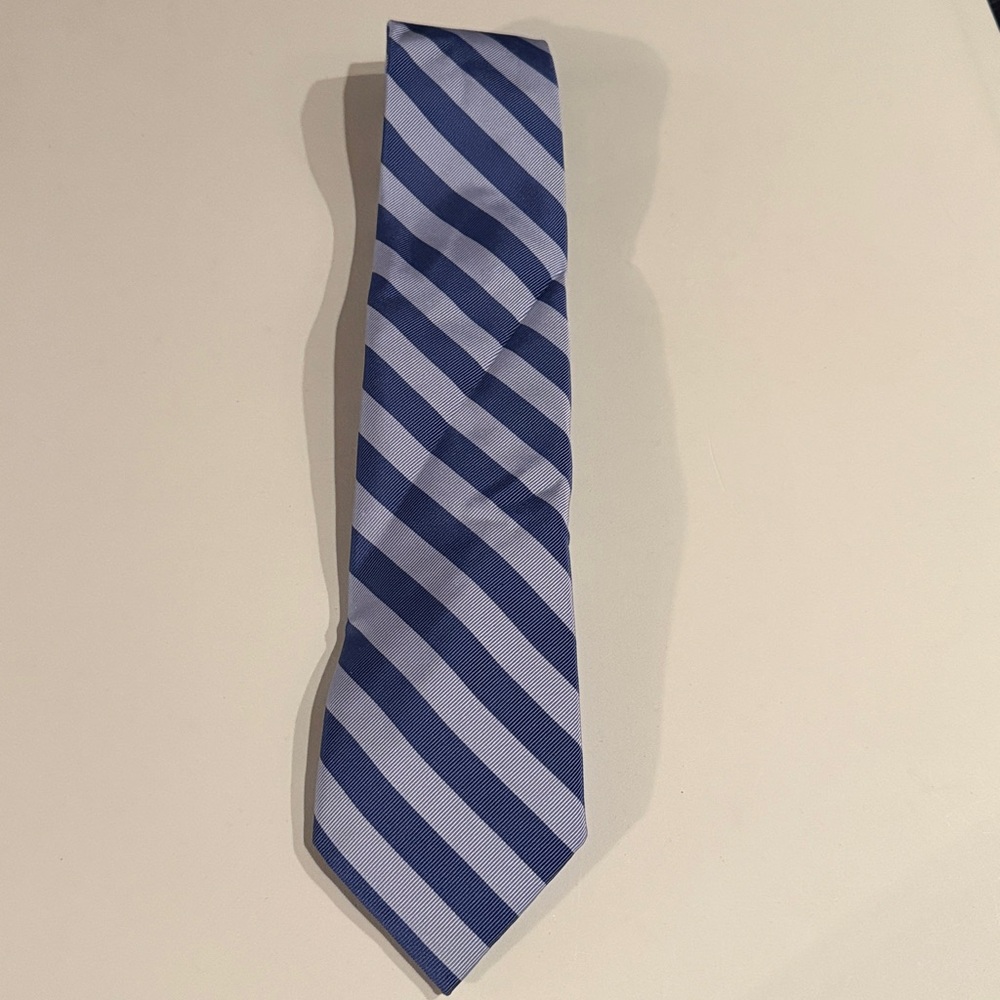 Peter Millar Blue and Gray Striped Tie